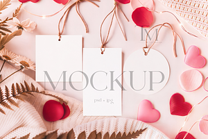 Romantic Favor Tag Mockup Set, a Product Mockup by TatiMockup