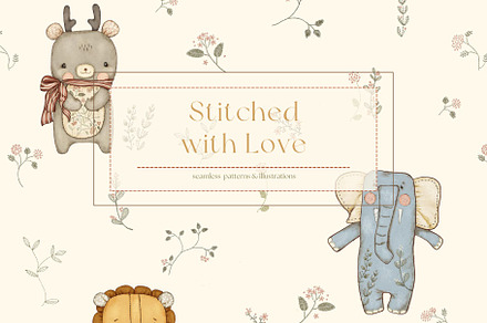 Stitched with Love Seamless Pattern