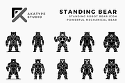 Standing Robot Bear, a Solid Icon by Akatype Studio (Thumbnail 1 of 3)