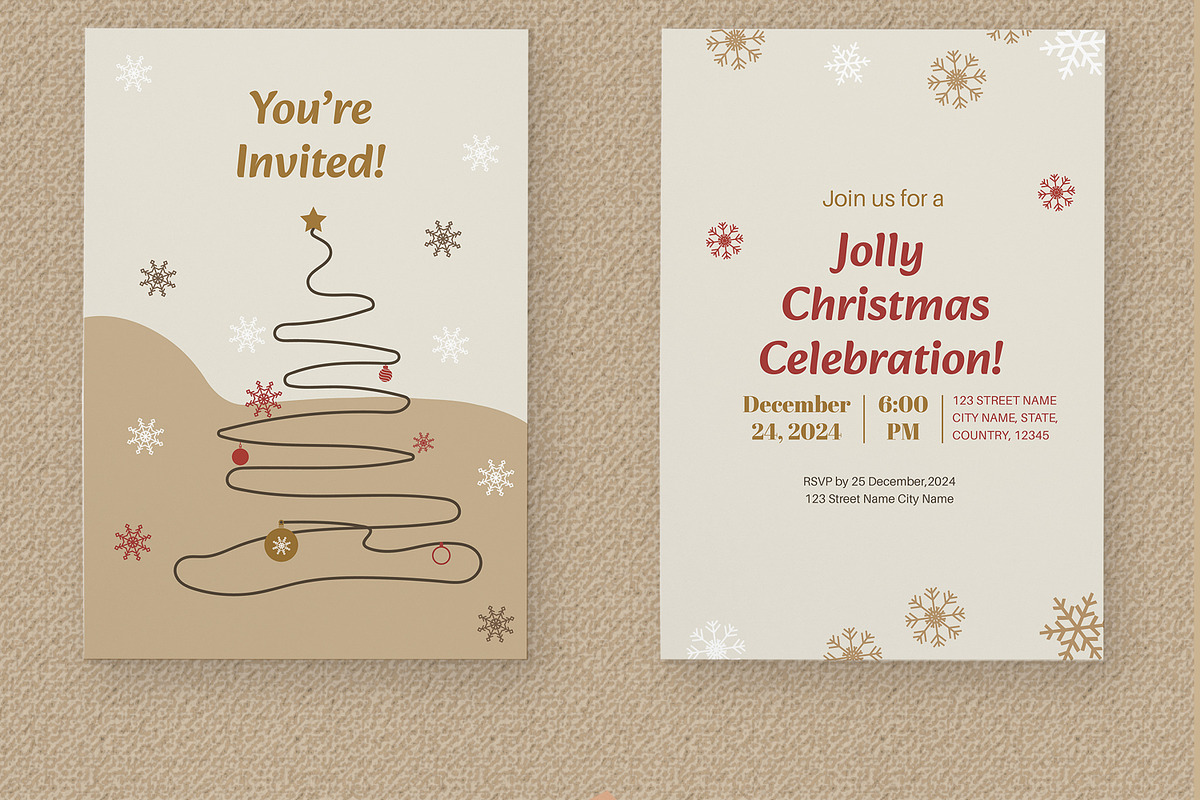 Christmas Invitation Card, a Stationery Template by MightyDesign (Photo 2 of 6)