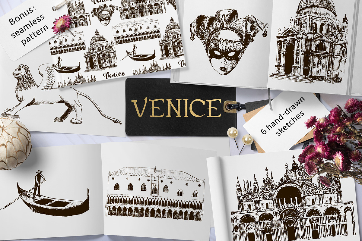Set of Venice sketches, a Decorative Illustration by Everilda (Photo 1 of 6)