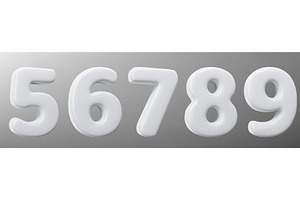 White 3d numbers collection, an Object Illustration by art PVP - market