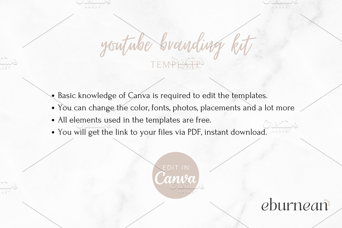 Youtube Branding Kit for Canva, a Social Media Template by Studio Eburnean (Photo 5 of 6)