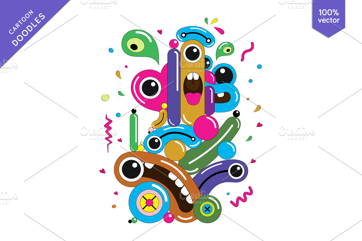 Bright cartoon doodle, a Decorative Illustration by KENO Mascots (Photo 3 of 3)