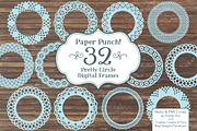 Soft Blue Lace Circle Frames, an Illustration by Amanda Ilkov (Thumbnail 1 of 5)