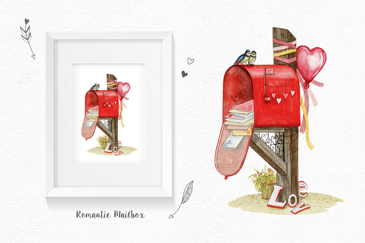 Mailboxes. Watercolor Hand drawn Set, a Decorative Illustration by NiKO (Photo 2 of 5)
