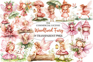 Pink Woodland Fairy Clipart, an Illustration by Designworld