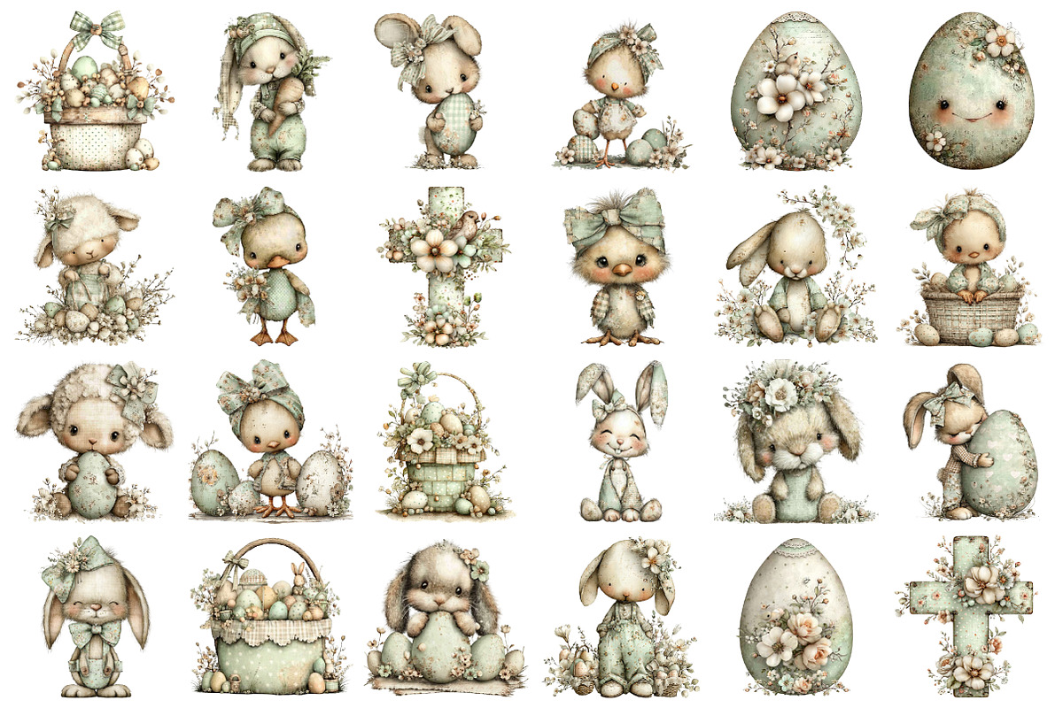Whimsical Easter Clipart Bundle, an Illustration by designcity5 (Photo 2 of 5)