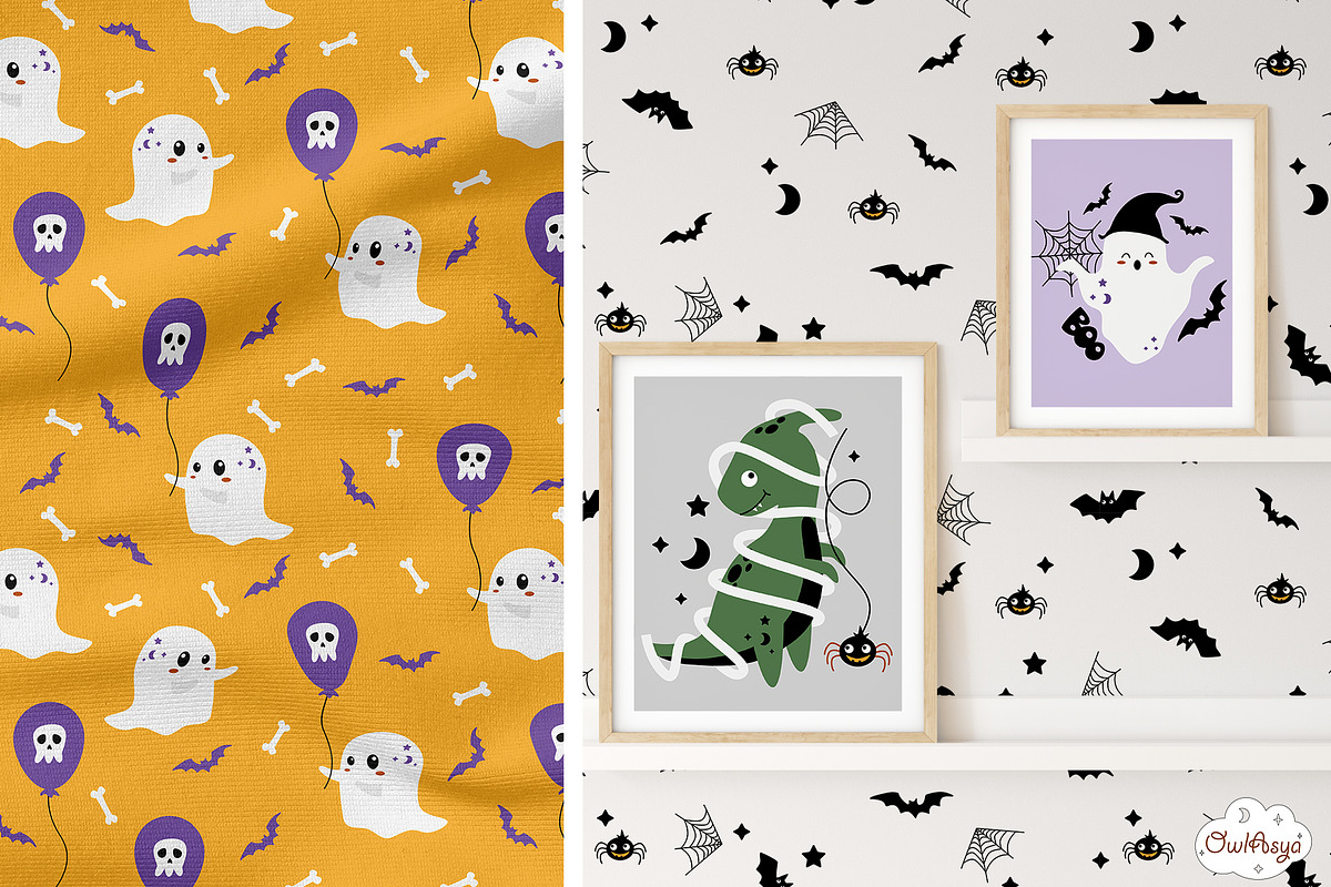 Boo DINO Halloween collection, a Seasonal Illustration by owlasya (Photo 9 of 10)