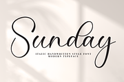 Sunday | Script Font, a Handwritten Font by Scratchones (Thumbnail 1 of 8)