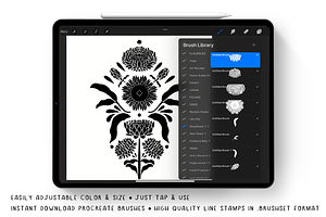 Procreate Brush Stamps - Strawflower