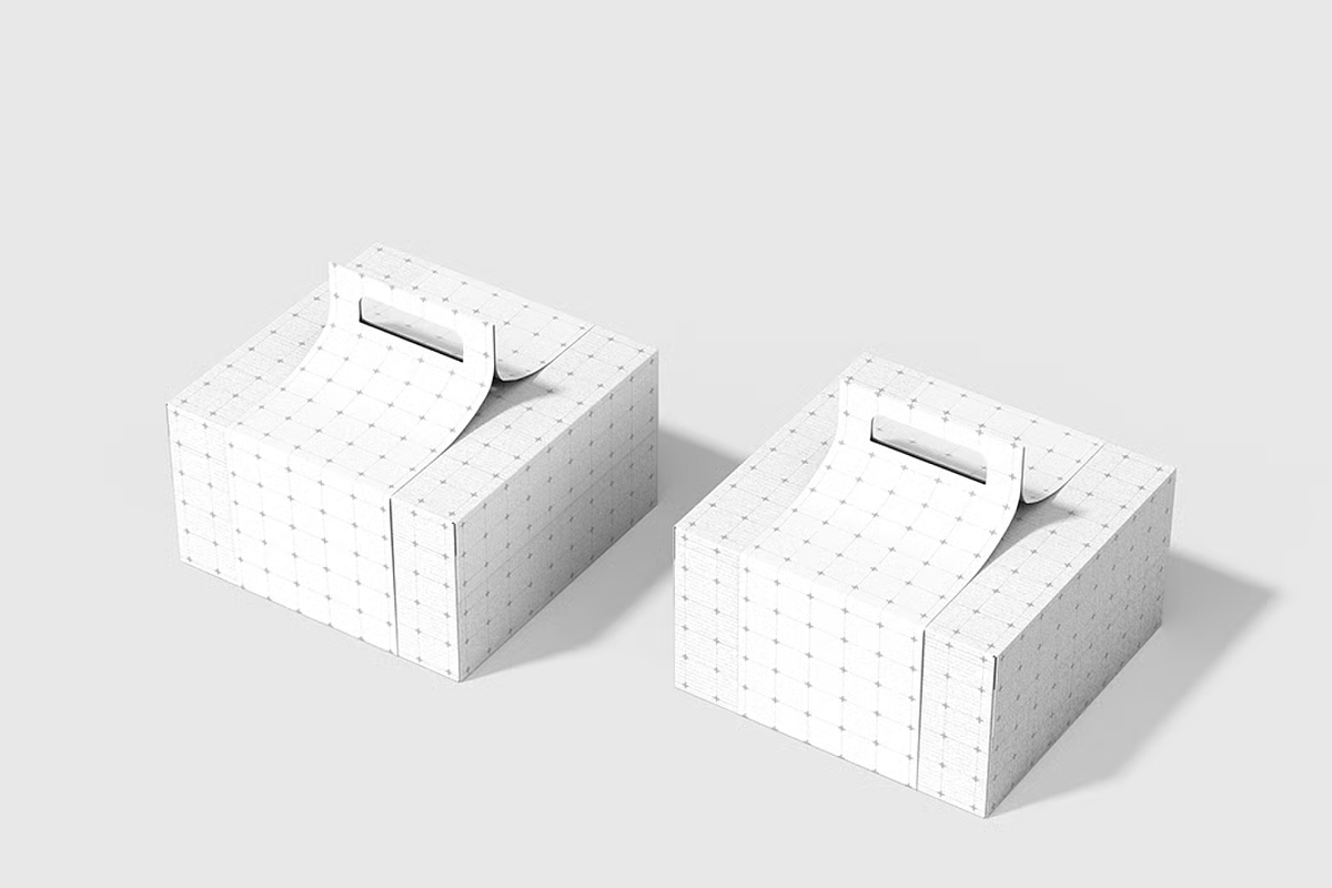Cake Box Mockup 2 Views, a Packaging Mockup by graphicsauce (Photo 2 of 4)