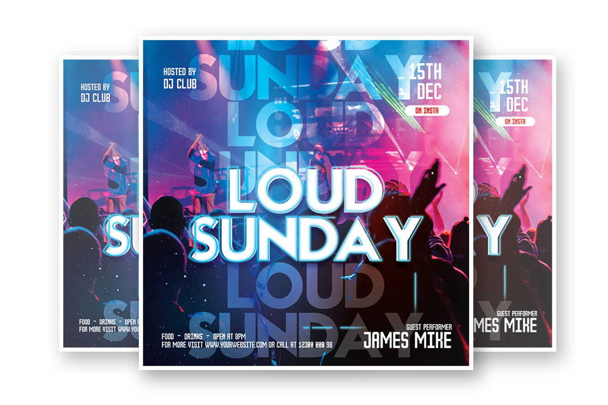 Loud Sunday Flyer Template, a Flyer Template by What a Story (Photo 2 of 2)