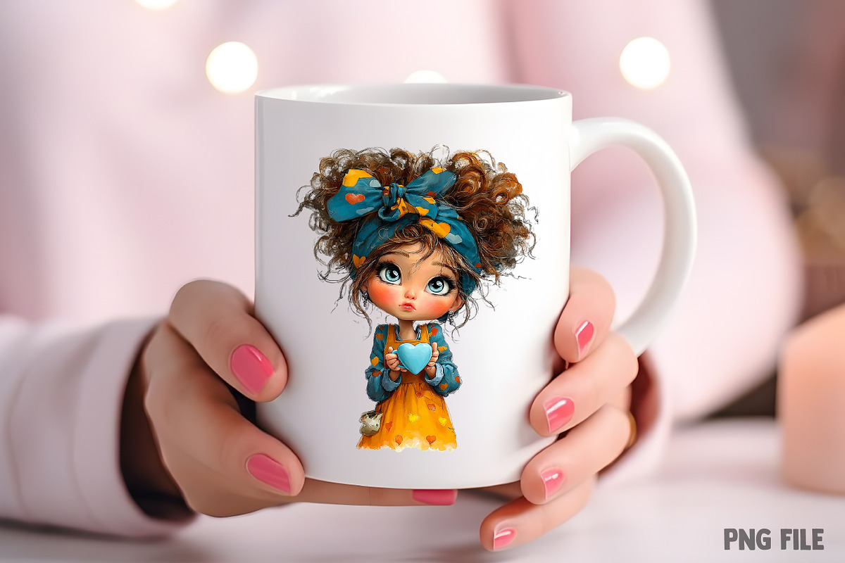 Valentine Tea Girl Clipart PNG, an Illustration by Craft Nest (Photo 7 of 10)