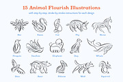 Animal Flourishes Procreate Workbook, an Animal Illustration by Molly Suber Thorpe (Thumbnail 3 of 7)