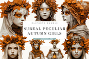Surreal Art Autumn Girls Clipart, a Person Illustration by BusyDaydesign (Thumbnail 1 of 9)