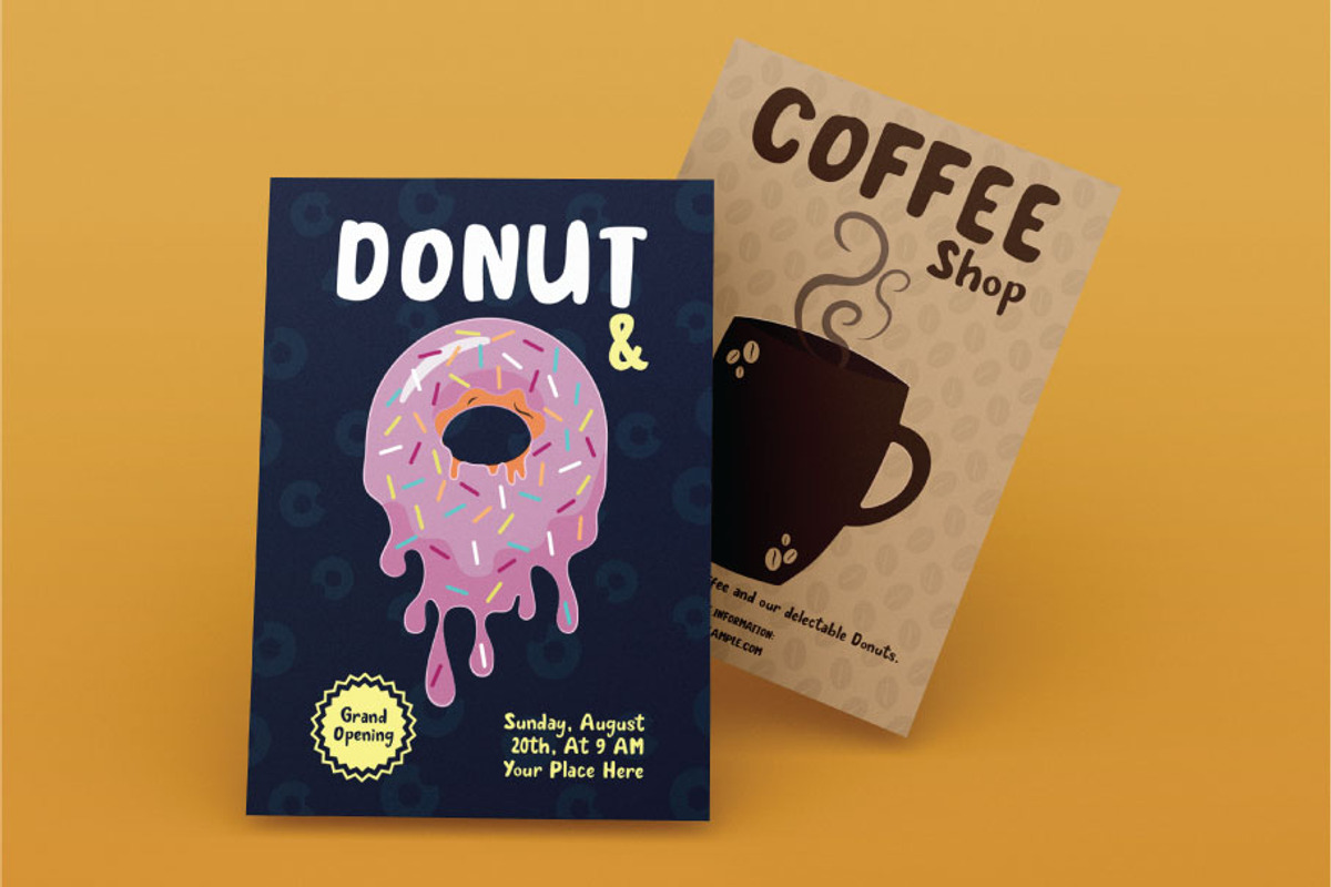 Donut & Coffee Shop Flyer, a Flyer Template by FaraHelal (Photo 2 of 2)