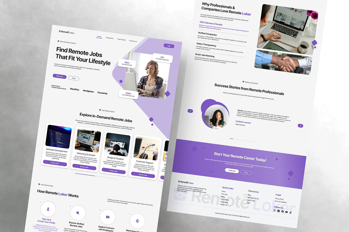 Remote Job Website, a Landing Page Template by FIBRINOSÄ (Photo 7 of 7)