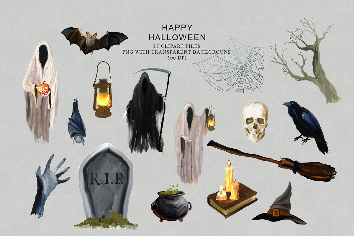 Happy Halloween - holiday clipart, a Seasonal Illustration by Vasmila (Photo 6 of 10)