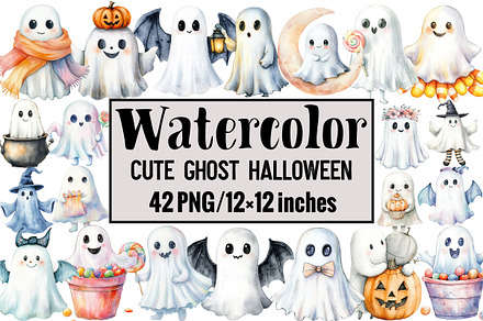 Cute Ghost Halloween, an Illustration by DesignGet