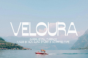 Veloura - Experimental Sans Serif, a Sans Serif Font by Schrifted Type