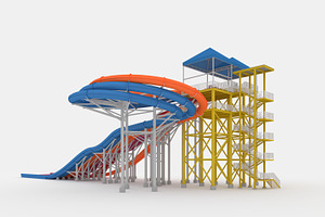 3D Model Waterpark Slide 14