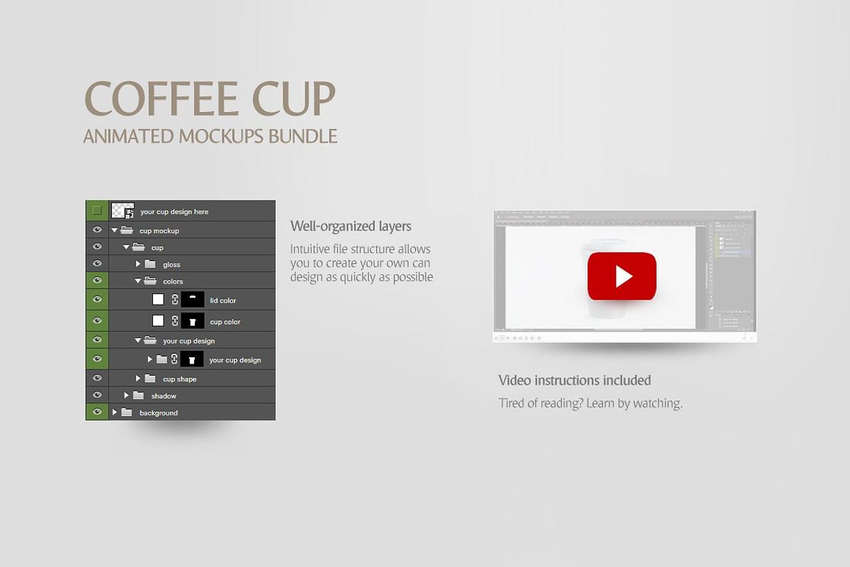 Coffee Cup Animated Mockups Bundle, a Cups & Container Mockup by rebrandy (Photo 8 of 20)