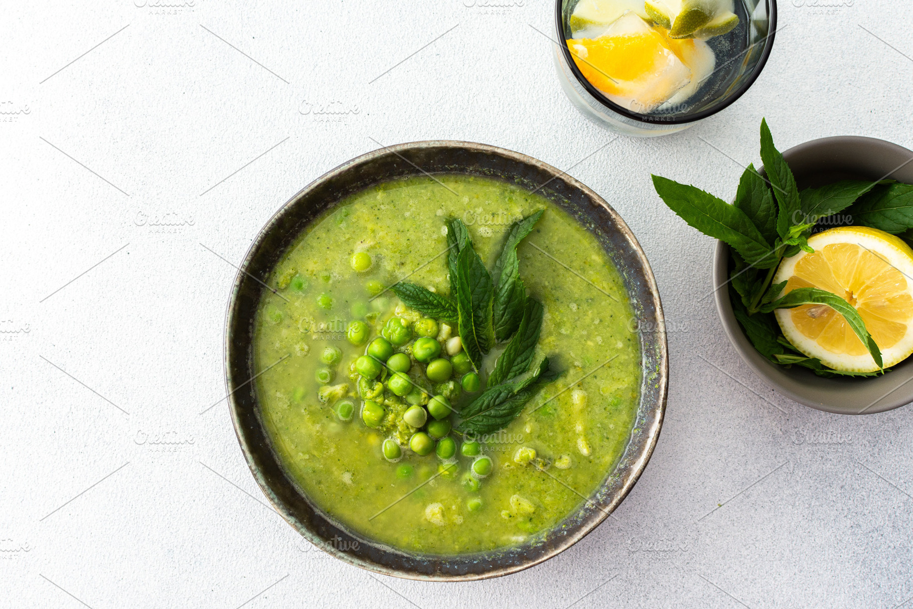 Creamy broccoli and green pea soup, a Food & Drink Photo by Pundateam