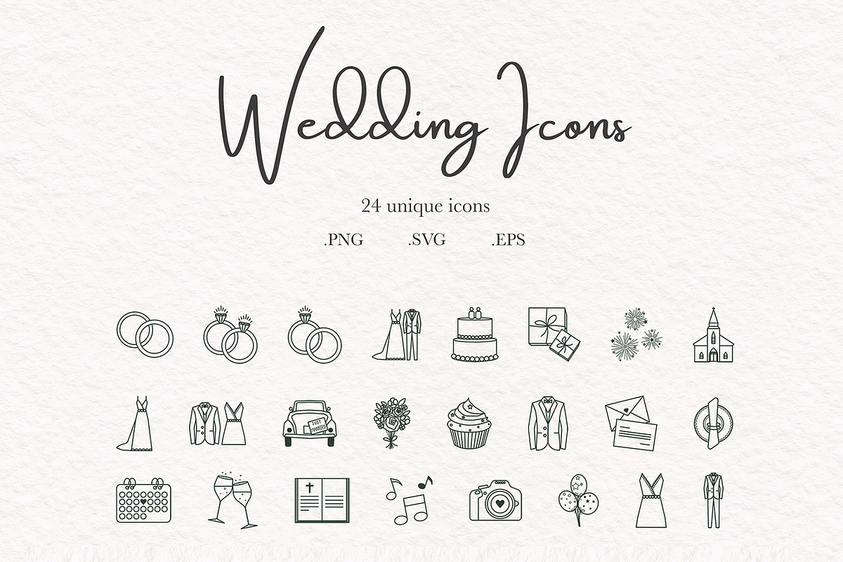 Wedding Icons, Hand Drawn Clipart SV, an Icon by ValeryDan (Photo 1 of 4)