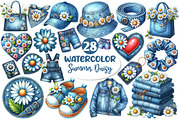 Watercolor Summer Daisy Clipart, an Illustration by Dream Creation (Thumbnail 1 of 6)