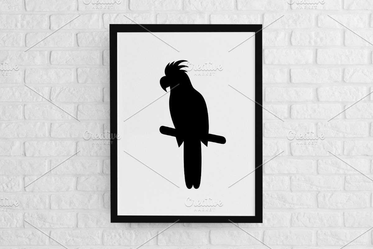 Cockatoo on Branch Silhouette SVG, an Animal Illustration by newminddesign (Photo 2 of 3)