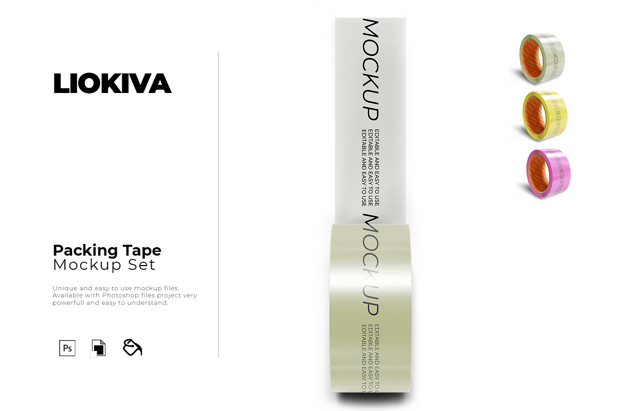 Packing Tape Mockup, a Mockup by LIOKIVA Studio (Photo 1 of 5)