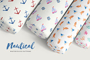 Nautical Watercolor Patterns, a Pattern Graphic by Spirit of Colors (Thumbnail 1 of 6)