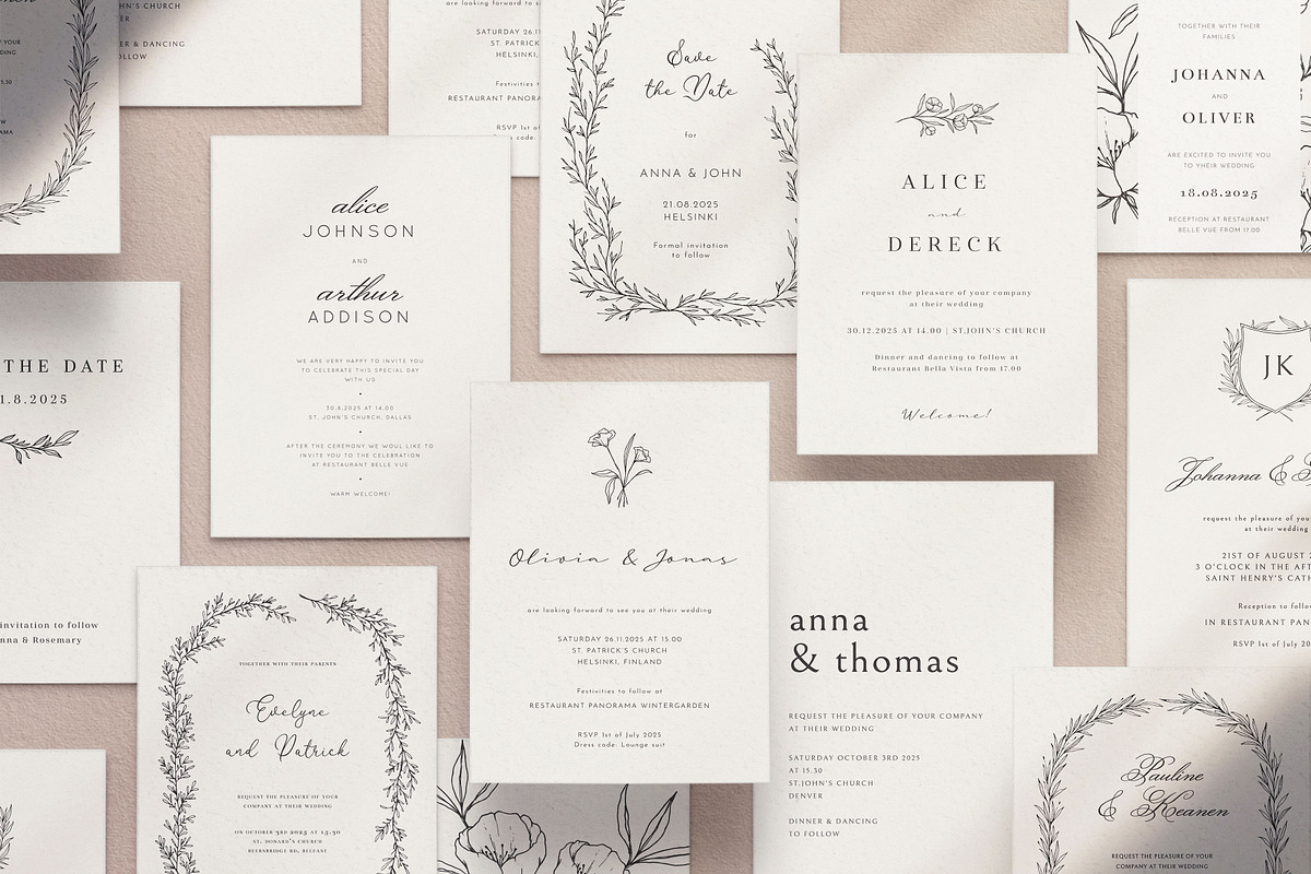 ROMANTIC WEDDING | 10 invitations, an Invitation Template by Crocus Paperi (Photo 1 of 3)