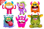 Frosty Fangs - 6 Cute Monsters, a Decorative Illustration by D R A W K M A N (Thumbnail 1 of 3)