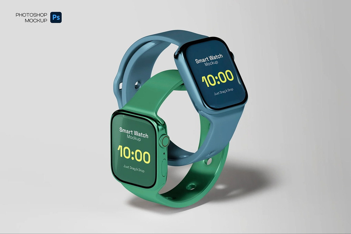 Smart Watch Mockup, a Wearable Device Mockup by Hubzway (Photo 2 of 4)