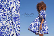 Cobalt Blue Fashion Floral Print, a Pattern Graphic by SirenaArt (Thumbnail 13 of 17)