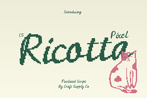 CS Ricotta Pixel, a Script Font by Craft Supply Co.