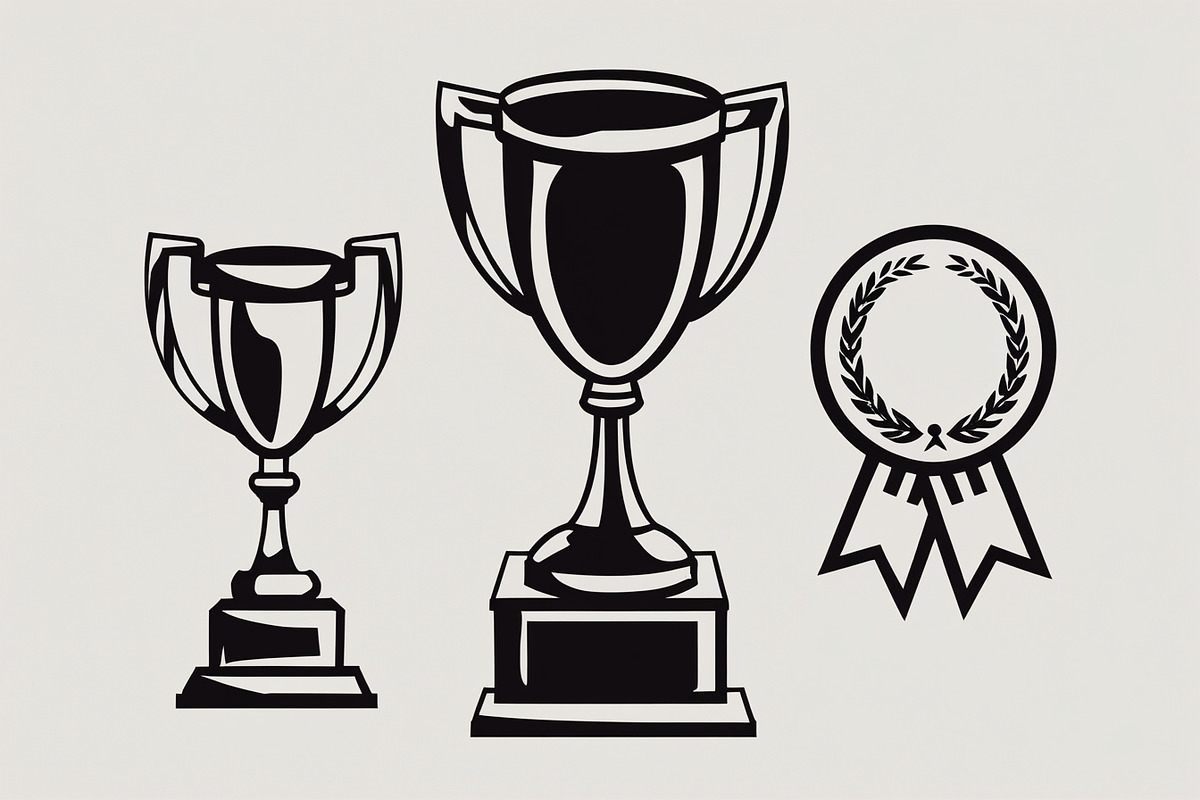 Trophy and Award Medal Icon Bundle, an Illustration by hafijul (Photo 4 of 7)