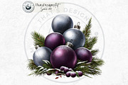Christmas Baubbles Cliparts, a Seasonal Illustration by ThatsDesignArt (Thumbnail 13 of 16)