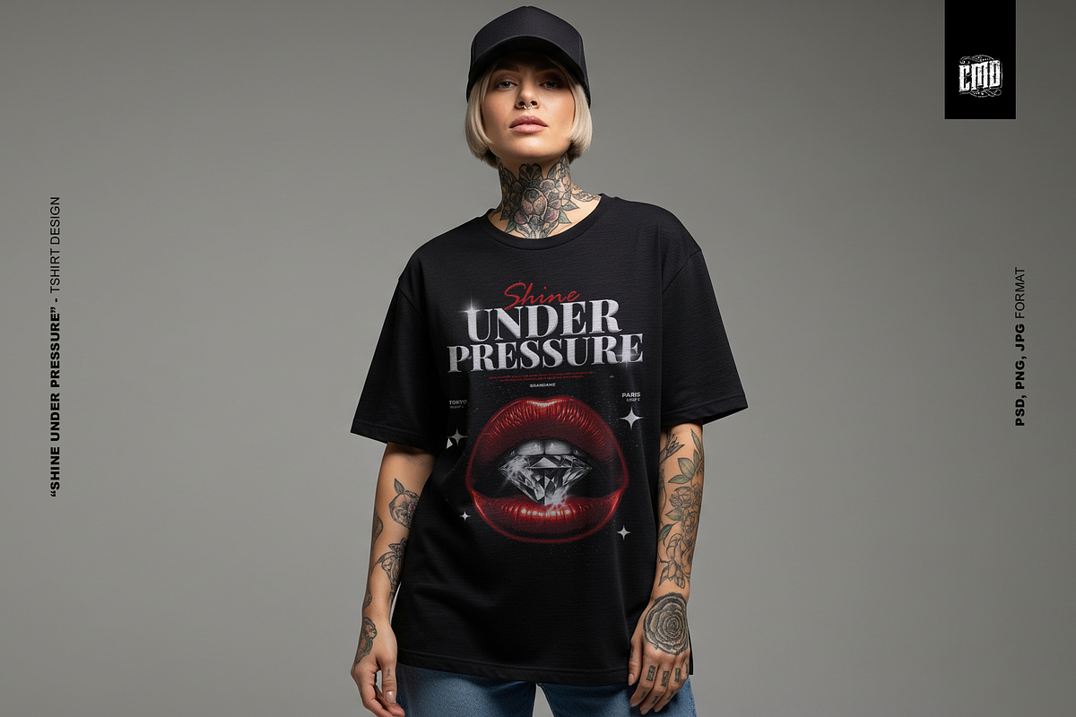 SHINE UNDER PRESSURE - Tshirt Design, an Object Graphic by Cmd Project (Photo 5 of 10)