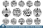 Halloween Round Sign SVG Bundle, a Graphic by Designer302 (Thumbnail 2 of 17)