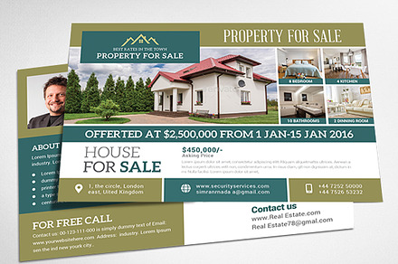 Real Estate Postcards, a Card Template by AfzaalGraphics