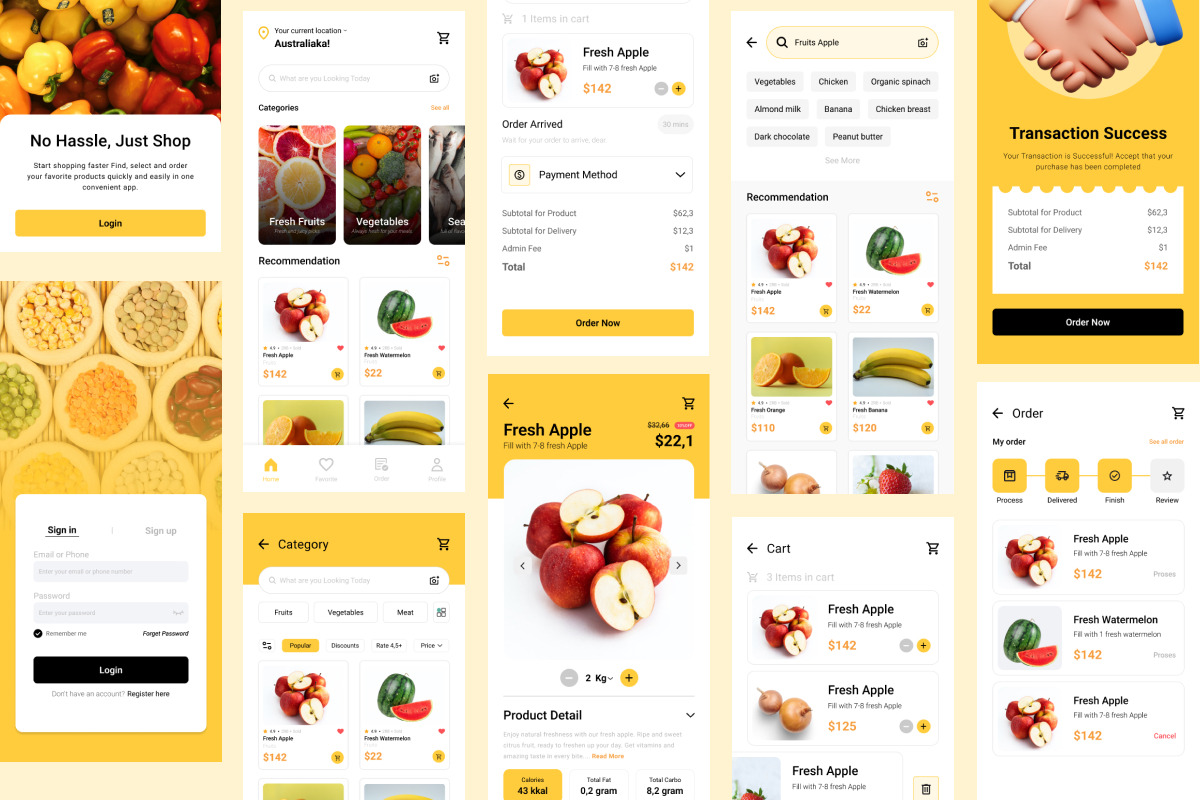Grocery Delivery App UI Kit preview 4