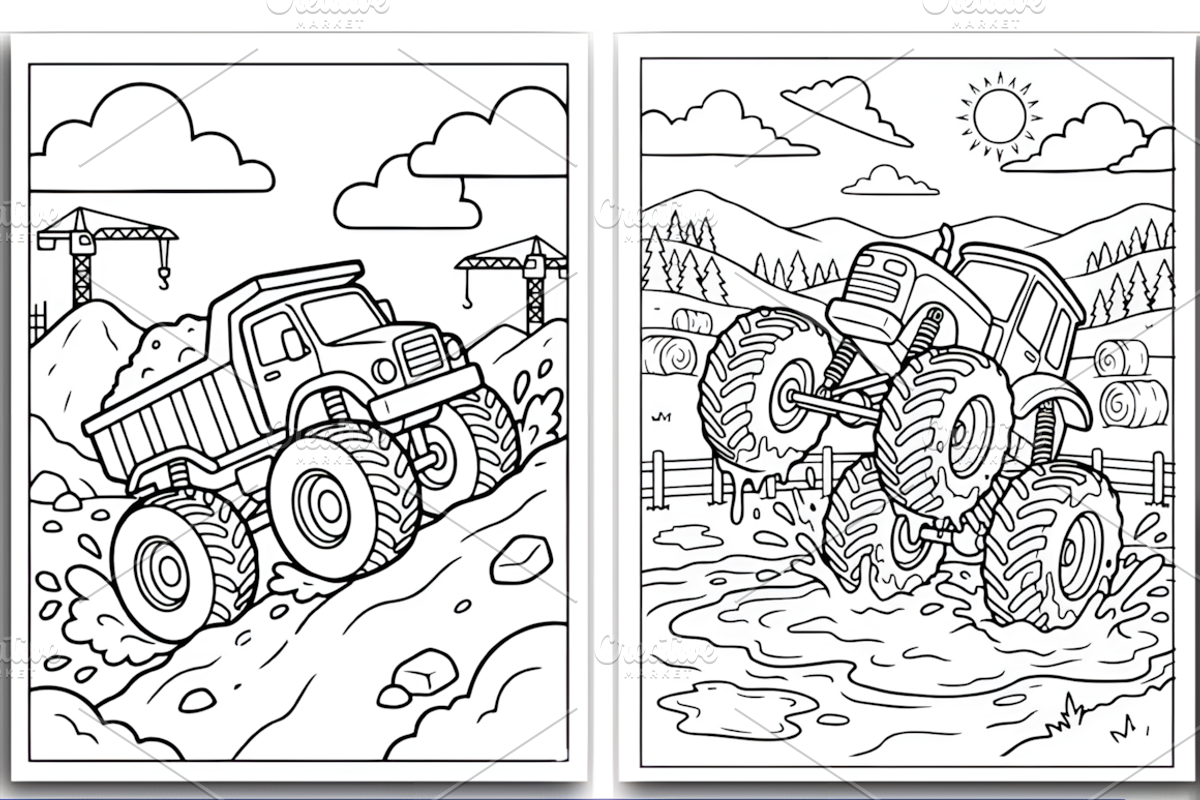 VEHICLES COLORING PAGES for KIDS, a Decorative Illustration by Design Station (Photo 3 of 4)