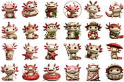 Watercolor Cute Axolotl Clipart Bund, an Illustration by Sublimation Artist (Thumbnail 2 of 6)