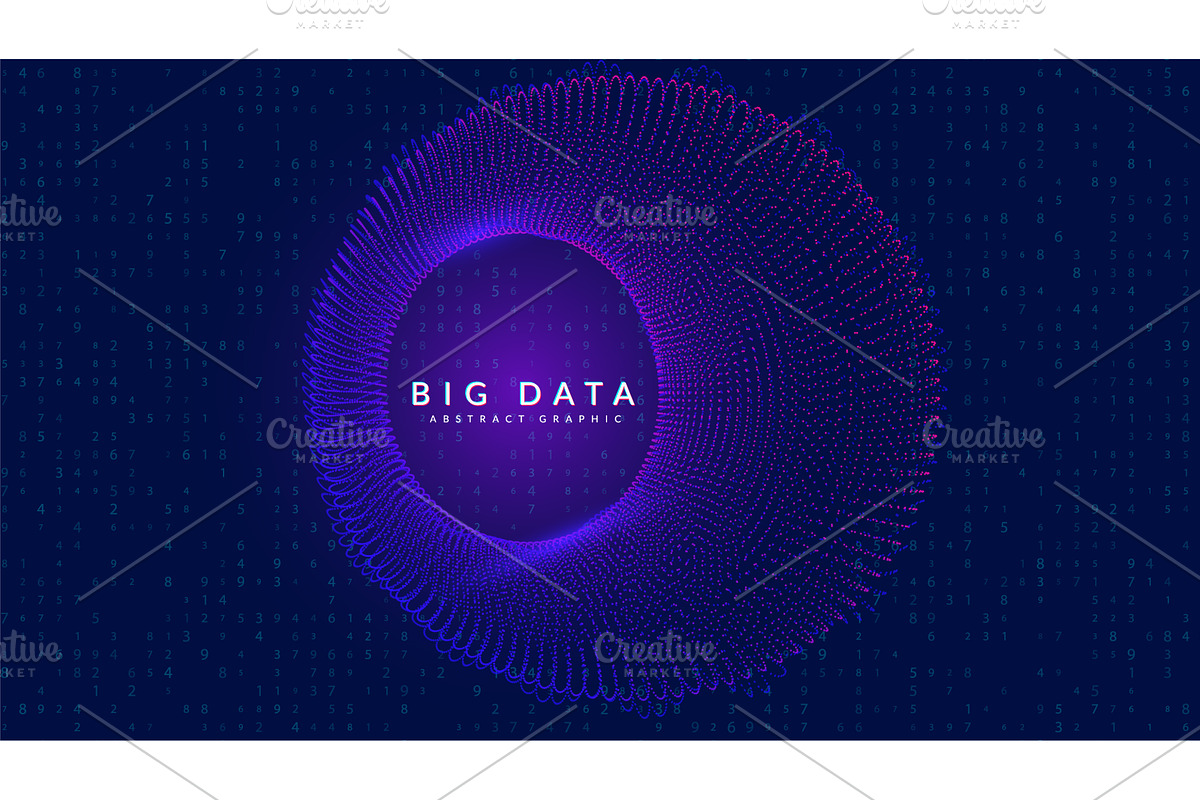 Big Data Wave Abstract Background, a Technology Illustration by Holo Art