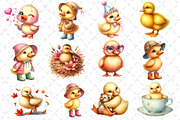 Watercolor Cute Little Ducks Clipart, an Illustration by Dream Creation (Thumbnail 3 of 4)