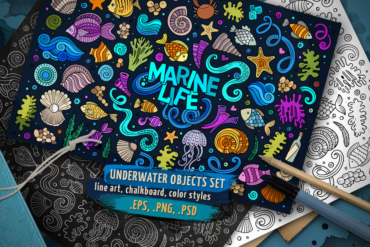 Underwater Life Objects Set, an Object Graphic by BALABOLKA (Photo 1 of 4)