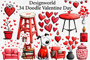 Doodle Valentine Day Clipart, an Illustration by Designworld (Thumbnail 1 of 6)